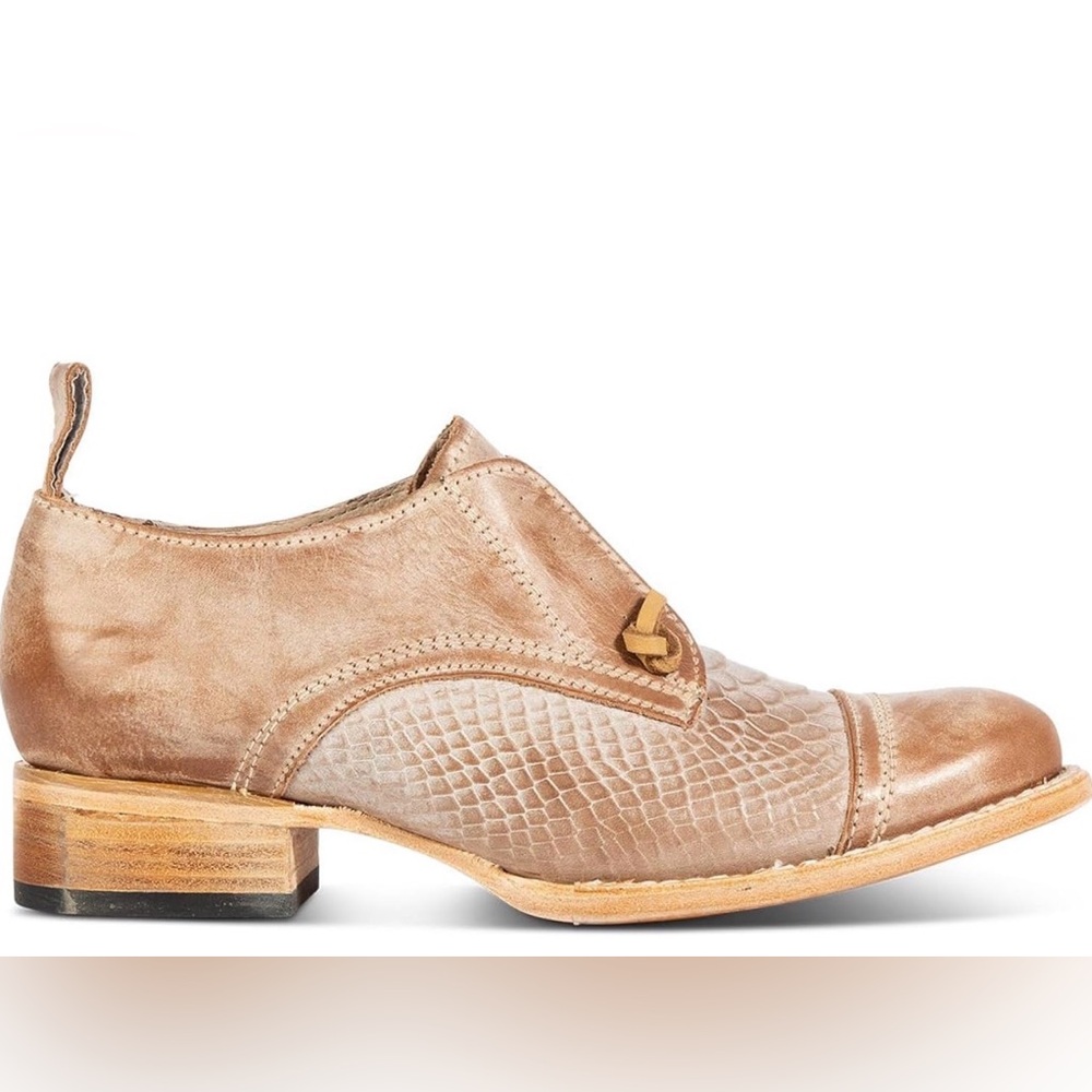 FREEBIRD MABEL Taupe Multi Women's Tan Leather Slip-On Low Heel Shoes - Picture 12 of 16